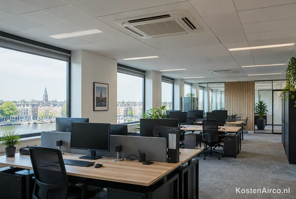 Plafond-airco in een kantoor