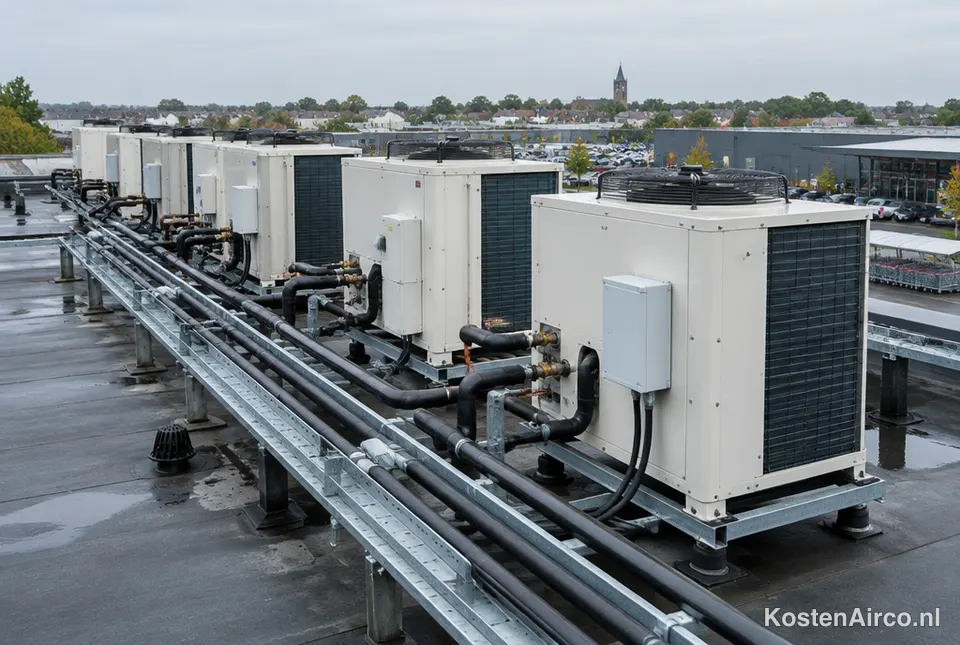 Koelinstallatie op een plat dak